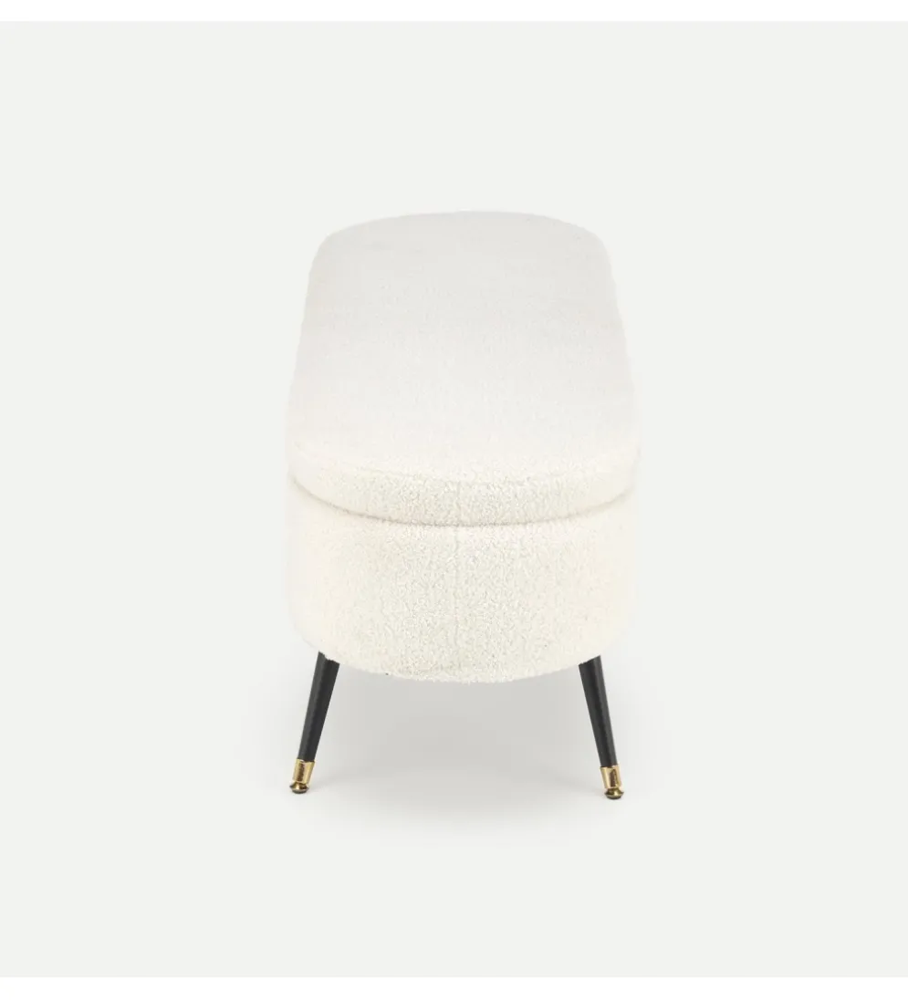 Ławka AVEIRO 120 cm z pojemnikiem Bouclé kremowa