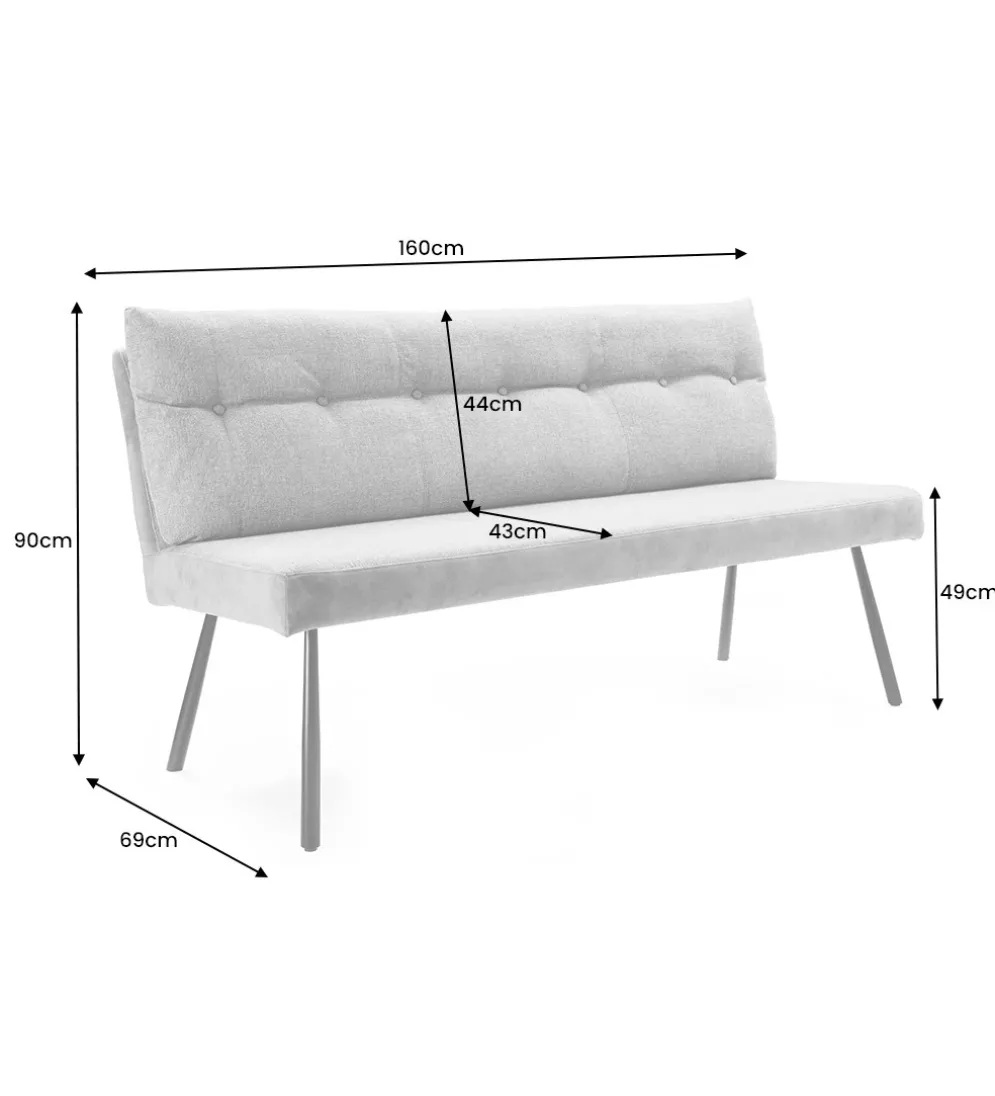 Ławka BIG GEORGE 160 cm welwet antracyt