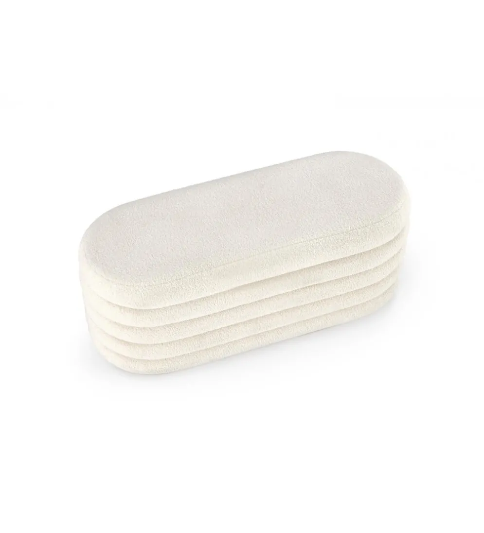 Ławka BLISS 105 cm bouclé kremowe z pojemnikiem