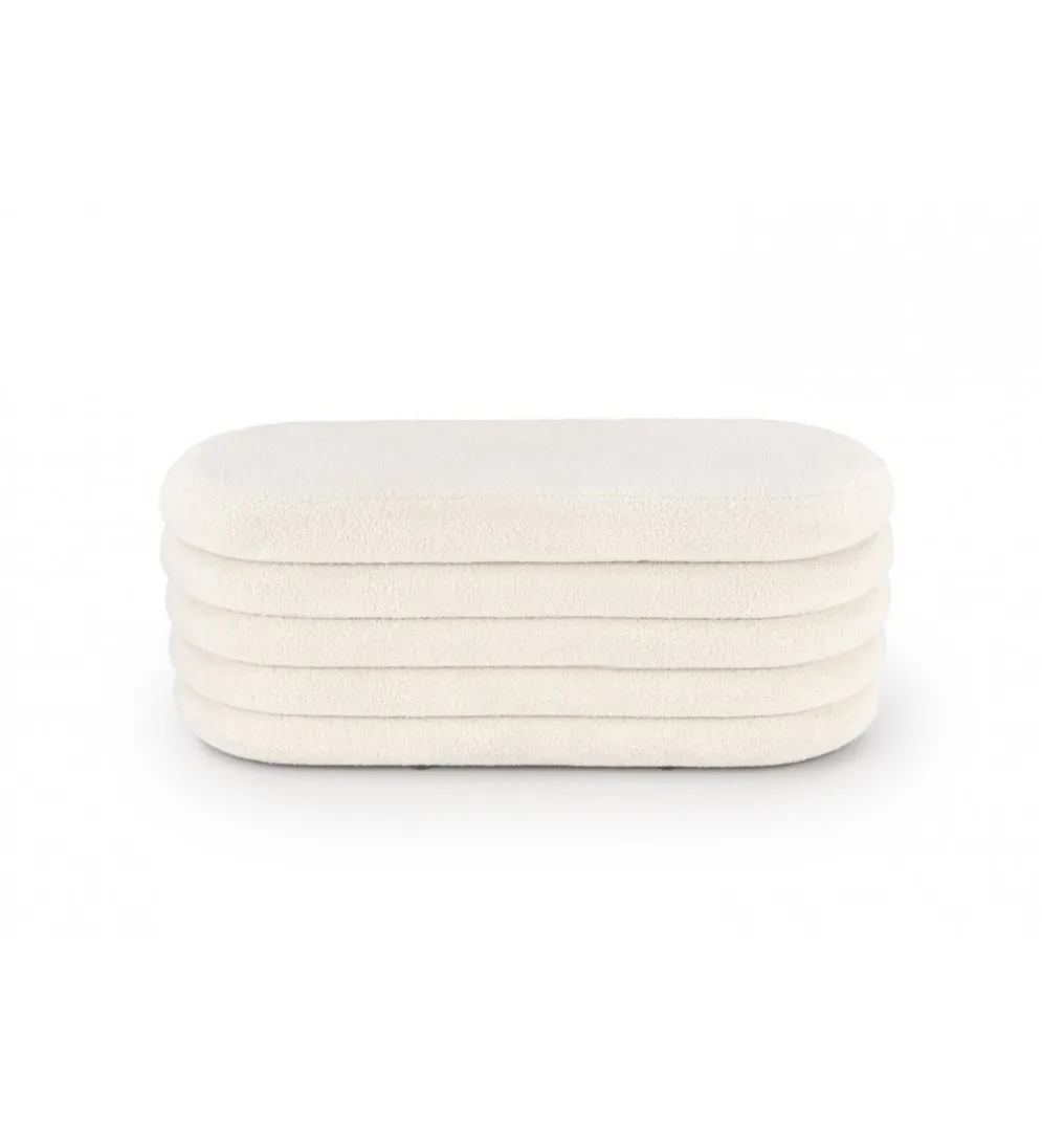Ławka BLISS 105 cm bouclé kremowe z pojemnikiem