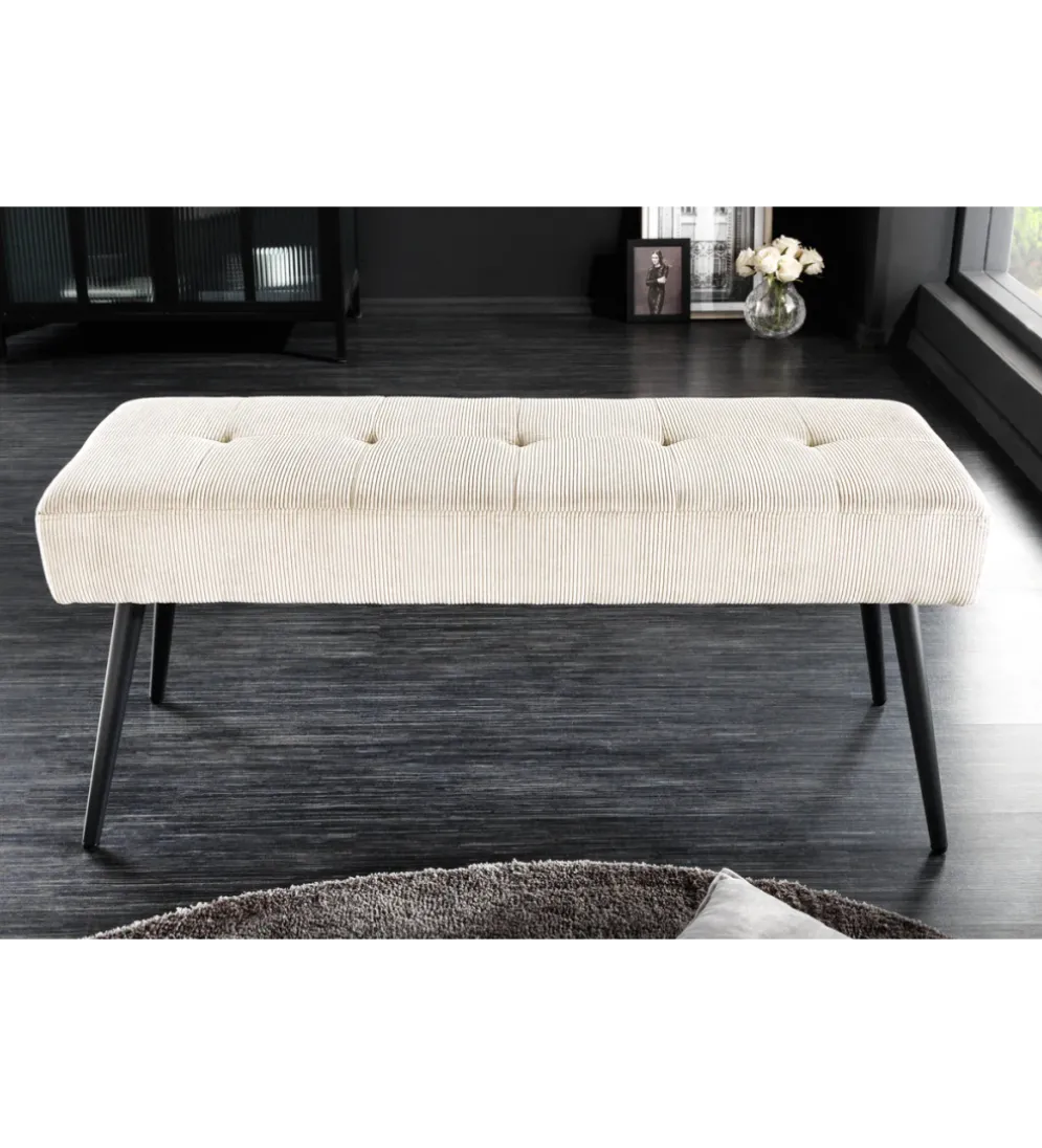 Ławka BOUTIQUE 100 cm beżowy sztruks