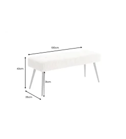 Ławka BOUTIQUE 100 cm beżowy sztruks