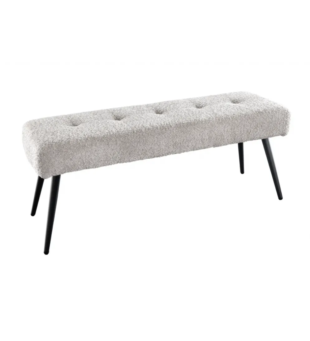 Ławka BOUTIQUE 100 cm tkanina bouclé szampański greige