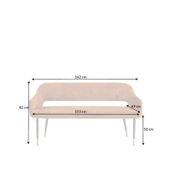 Ławka ETIENNE Paris 162 cm ciemna musztarda