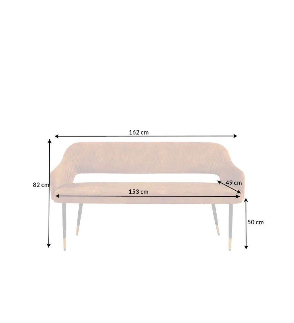 Ławka ETIENNE Paris 162 cm ciemna musztarda