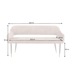 Ławka ETIENNE Paris 162 cm greige