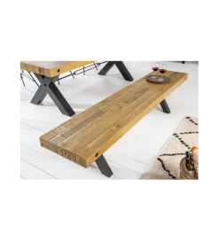 Ławka FACTORY Thor 200 cm drewno sosna brąz