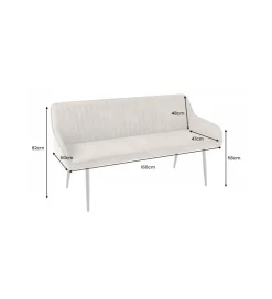 Ławka HAVIER Turin 160 cm taupe