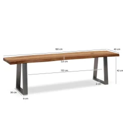 Ławka KORNEL 180 cm drewno akacja