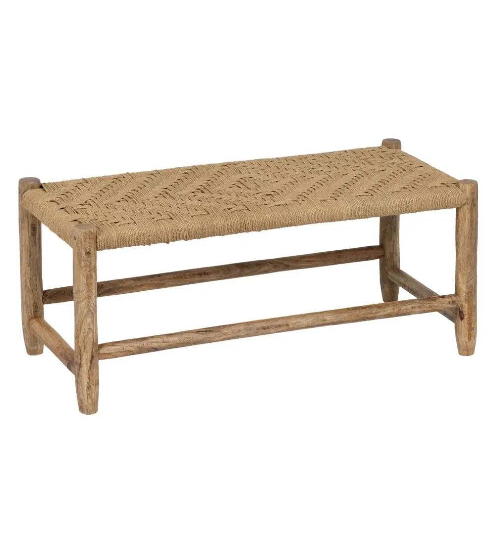 Ławka NEBERNLI 92 cm drewno mango naturalna
