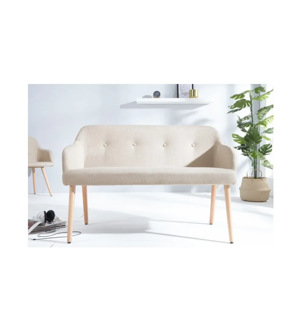 Ławka Scandinavia beżowa 116 cm