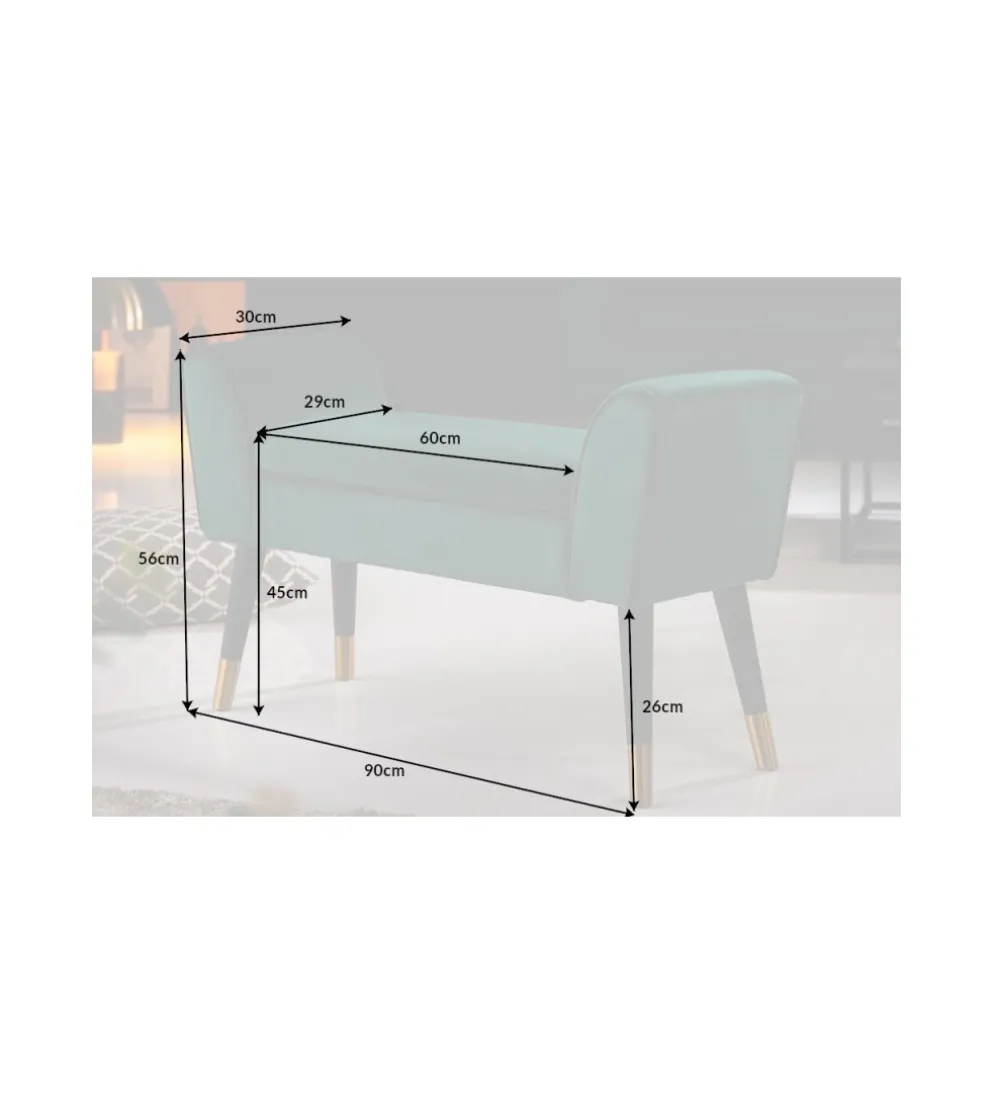 Ławka SCARLETT 90 cm szmaragdowa