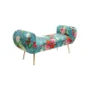 Ławka TRONO FLOWER FEVER 140 cm niebieska
