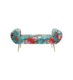 Ławka TRONO FLOWER FEVER 140 cm niebieska