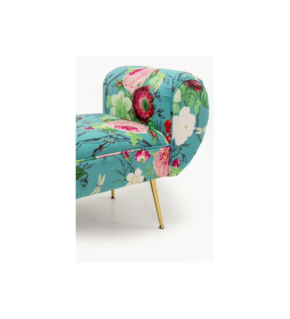 Ławka TRONO FLOWER FEVER 140 cm niebieska