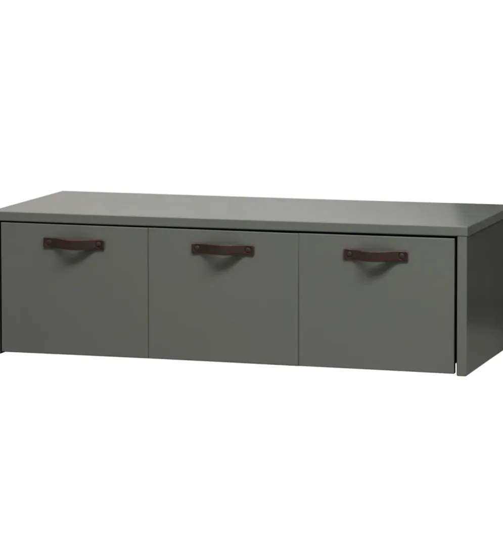 Ławka ze schowkiem STAGE 120 cm drewno sosny zielona