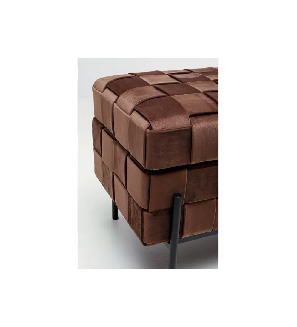 Ławka ze schowkiem WEAVE 121 cm mocca