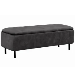 Ławka z schowkiem EN VOUGE 120 cm welwet szary