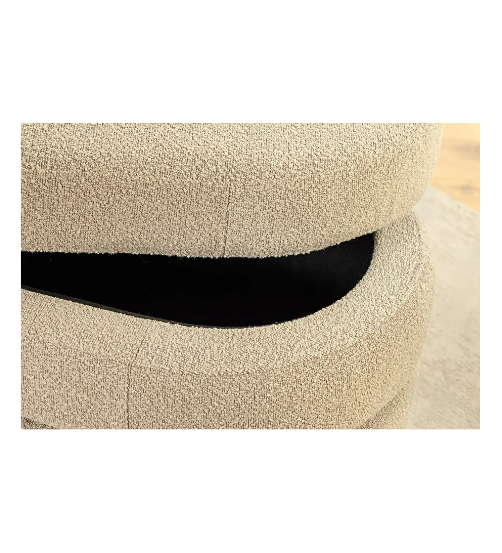 Ławka z schowkiem VOQUE 115 cm bouclé taupe