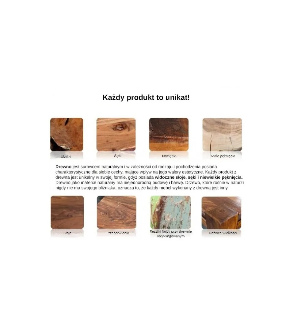 Barek Mosaico 130 cm drewno akacja