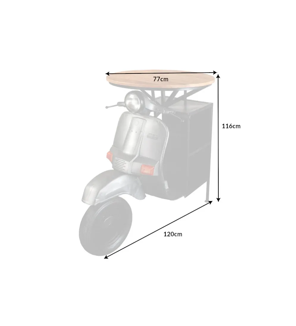 Barek stolik kawowy SCOOTER 120 cm blat drewno mango