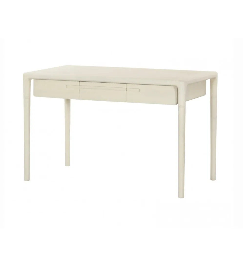 Biurko ARES 120 cm drewno mango biel