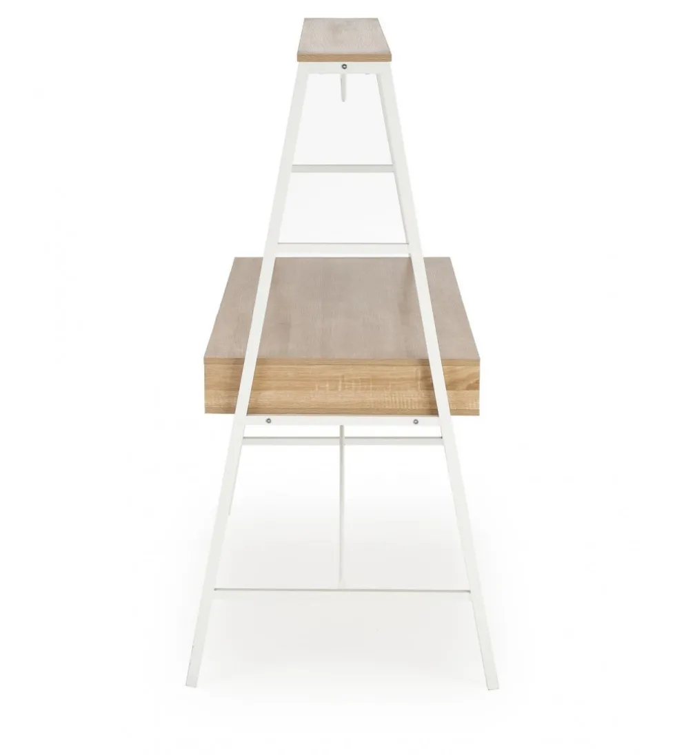 Biurko dwustanowiskowe COAST 139 cm w kolorze dąb sonoma biały