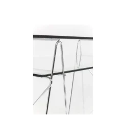 Biurko szklane POLAR 130 cm srebrne