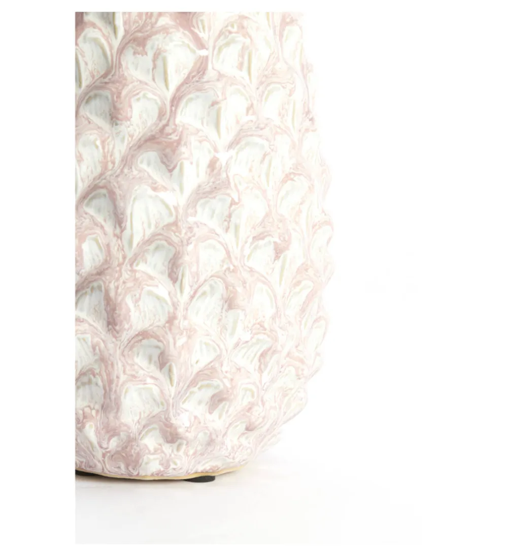 Figurka ANANAS NANASI 31 cm ceramika różowobiały