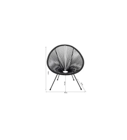 Fotel ACAPULCO 85 cm turkusowy
