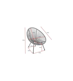 Fotel ACAPULCO 85 cm żółty