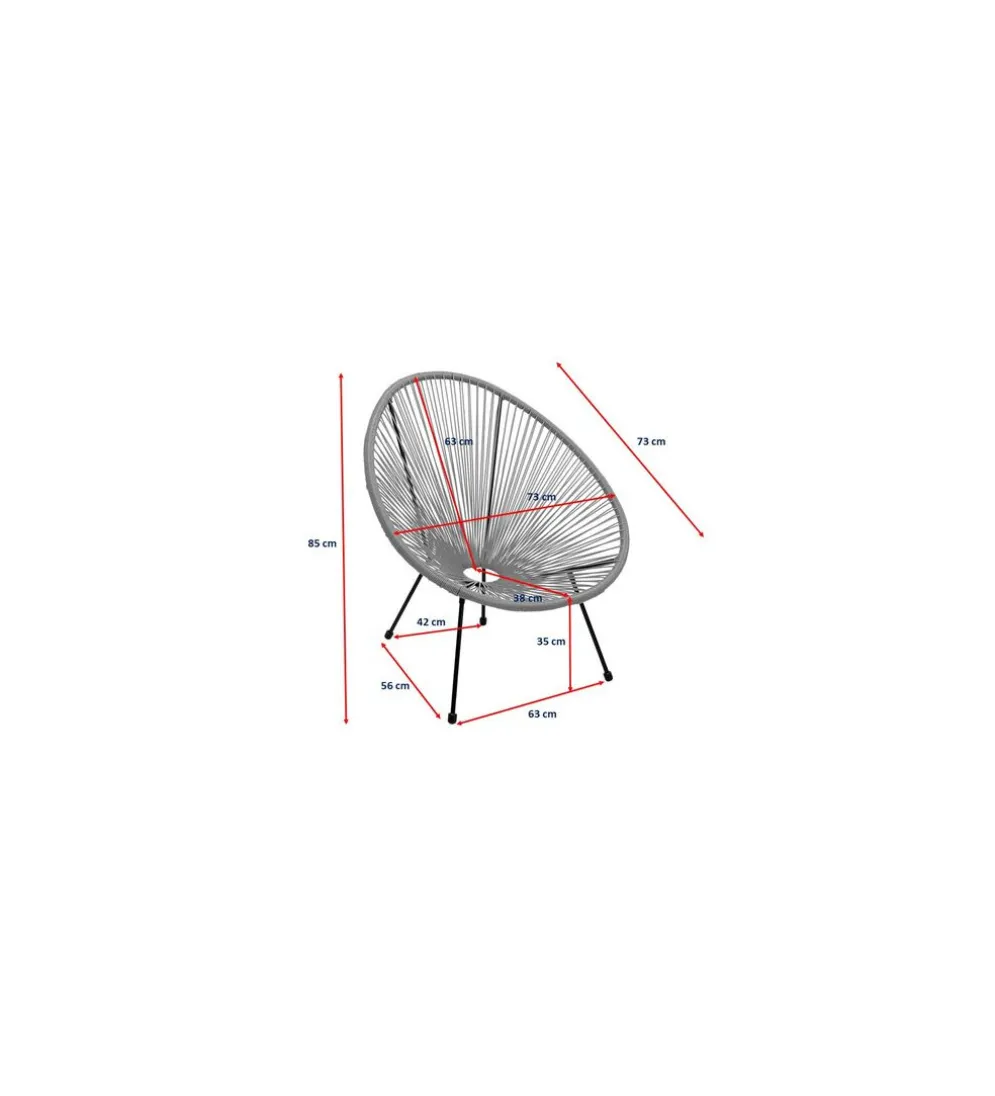 Fotel ACAPULCO 85 cm żółty