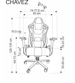 Fotel biurowy CHAVEZ 129 cm czarny