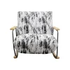 Fotel bujany KYLE 80 cm bouclé czarnobiały