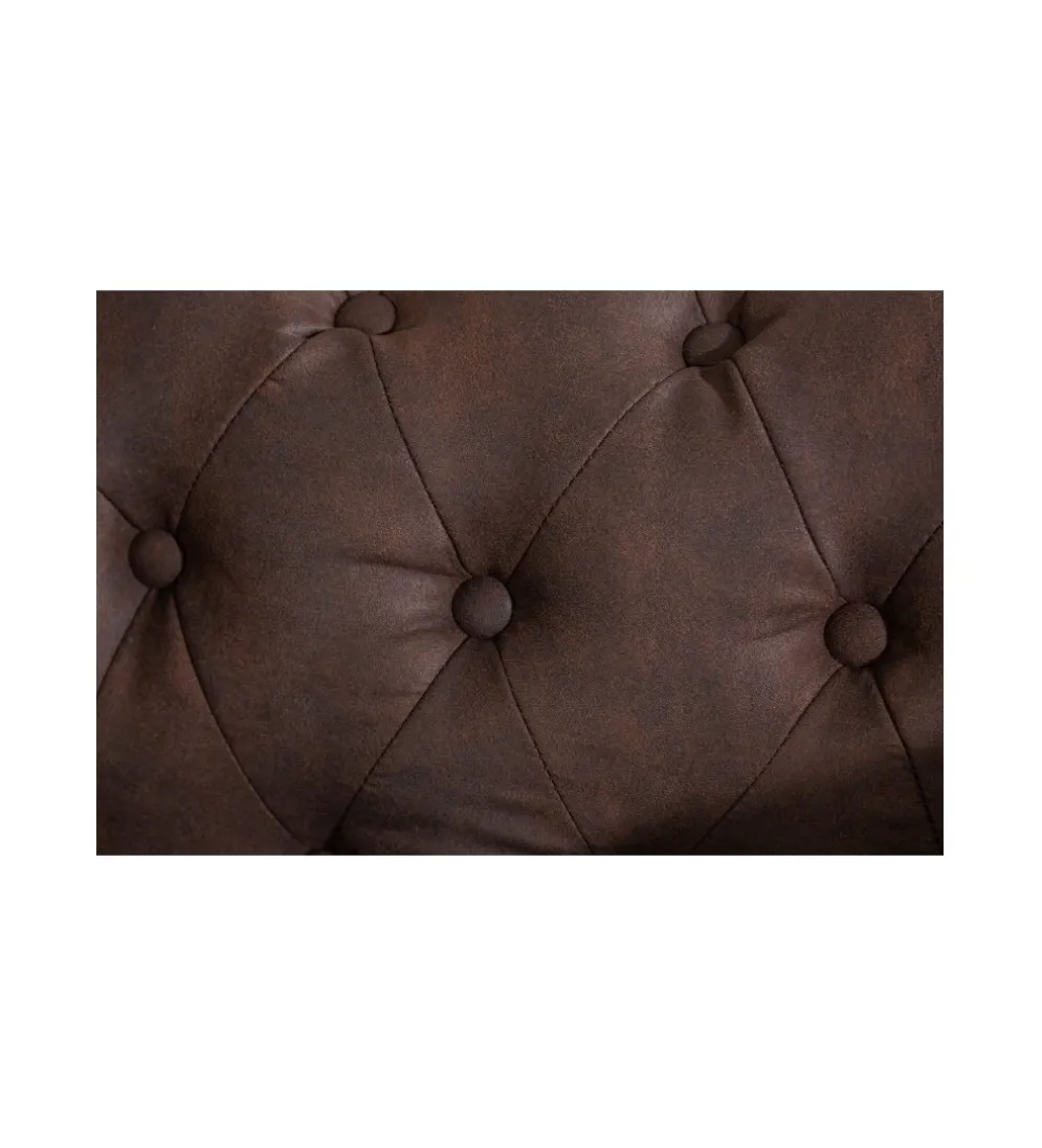 Fotel Chesterfield 105 Cm Brąz Vintage