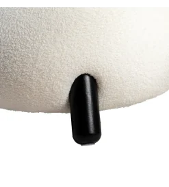 Fotel ENKIR 73 cm biały tapicerowany boucle