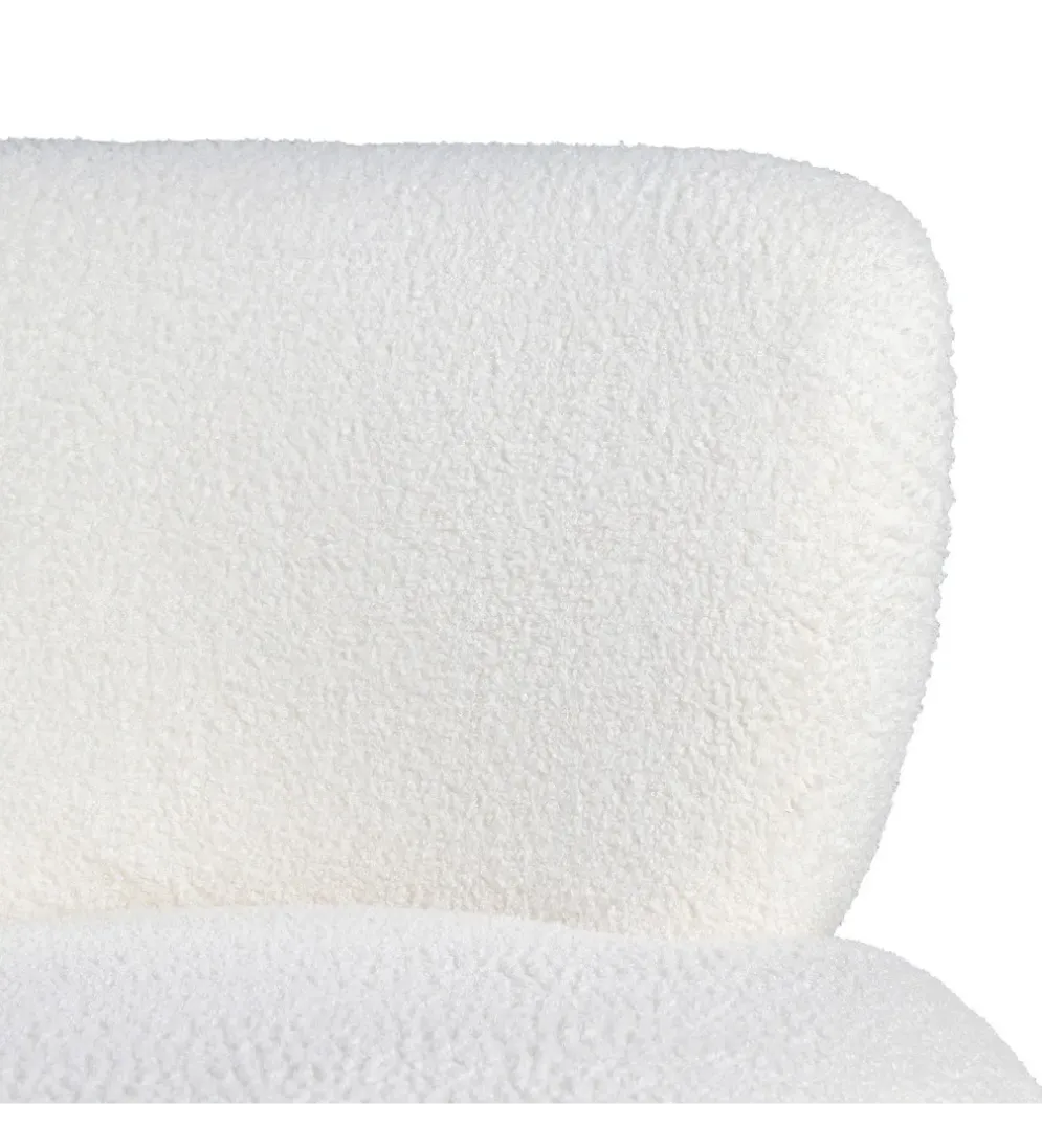 Fotel ENKIR 73 cm biały tapicerowany boucle