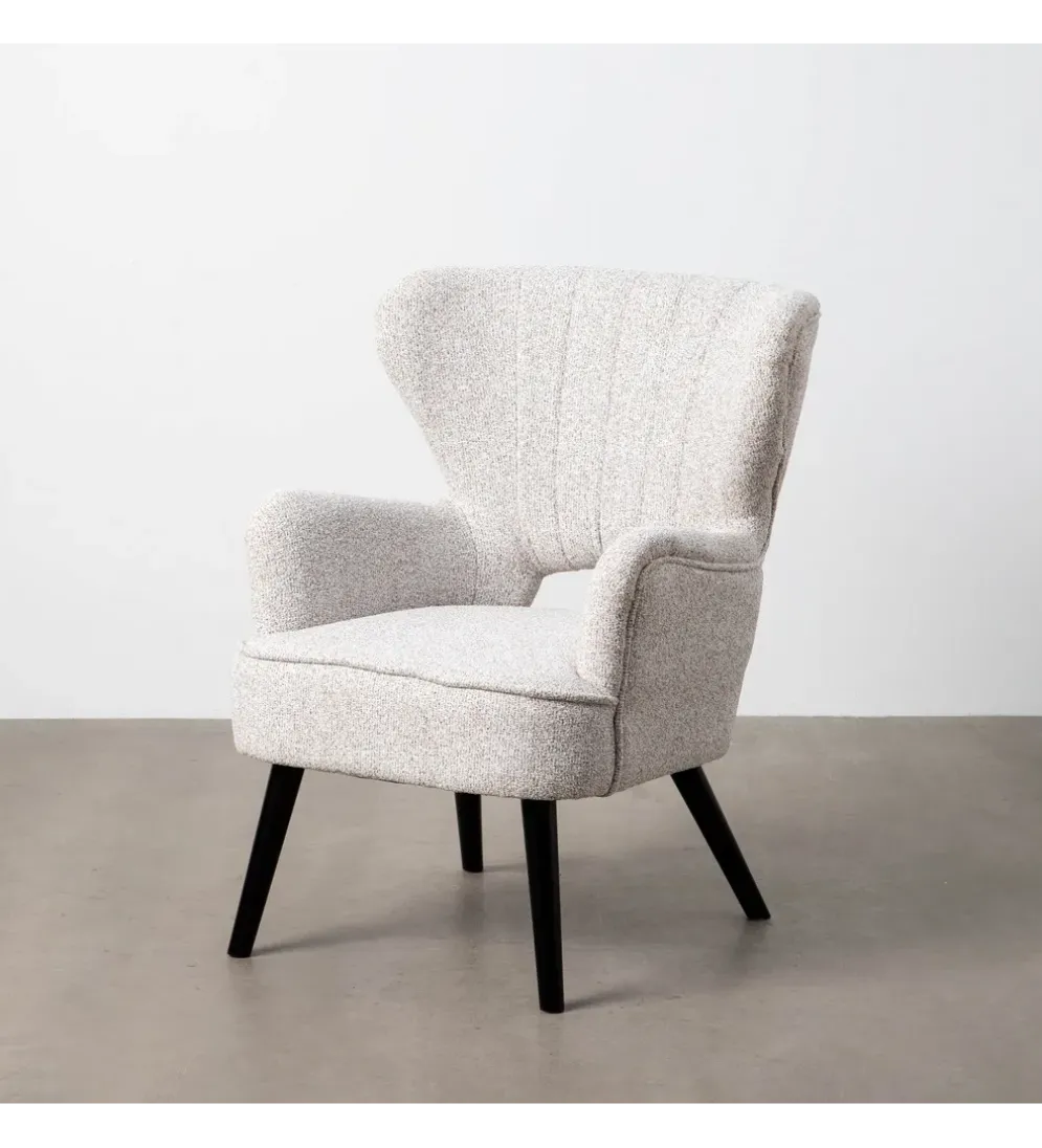Fotel KESO 90 cm tapicerowany szarobiały