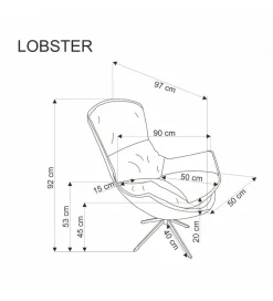 Fotel obrotowe siedzisko 360 stopni LOBSTER cynamonowy