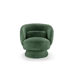 Fotel obrotowy BOSSA NOVA bouclé zielony