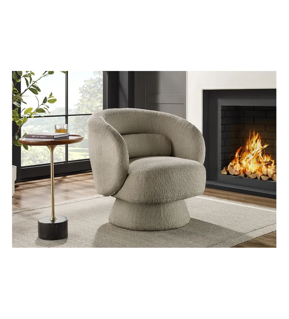 Fotel obrotowy BOSSA NOVA bouclé taupe