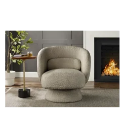 Fotel obrotowy BOSSA NOVA bouclé taupe