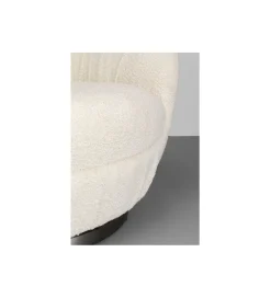 Fotel obrotowy Nube Bouclé 88 cm kremowy