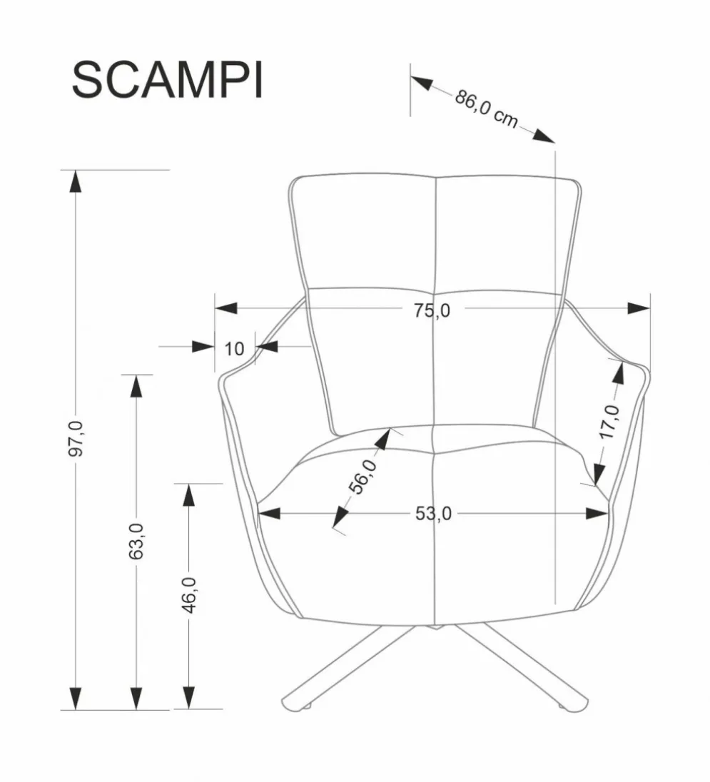 Fotel obrotowy SCAMPI szary