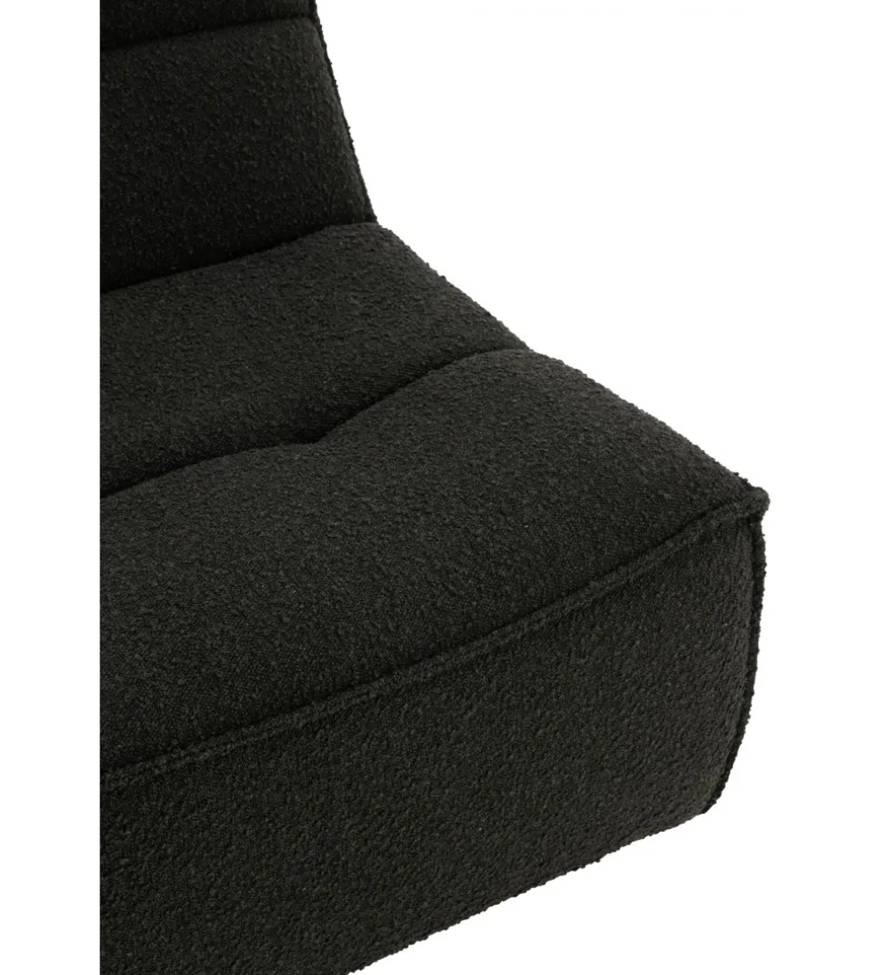 Fotel obrotowy Swivel Bouclé 83 cm czarny