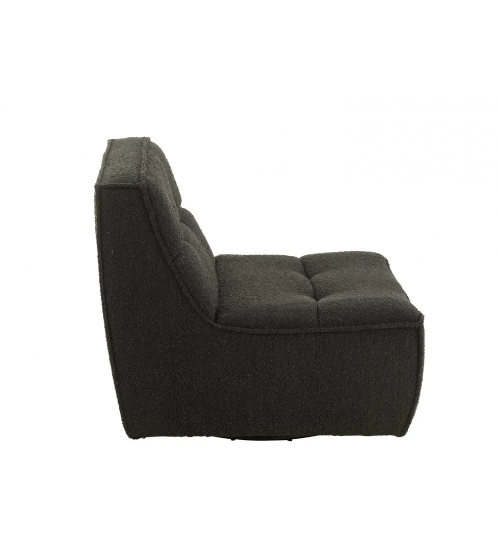 Fotel obrotowy Swivel Bouclé 83 cm czarny