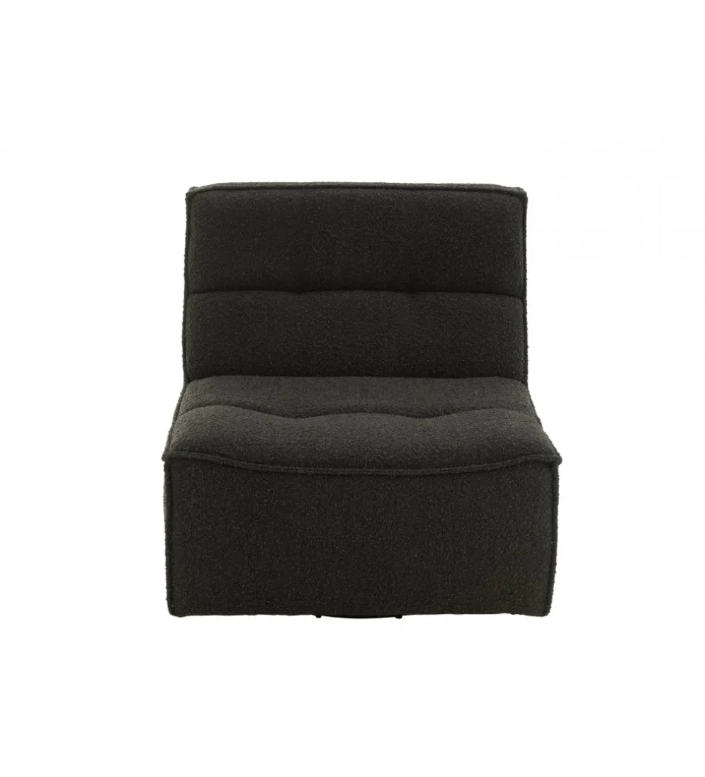 Fotel obrotowy Swivel Bouclé 83 cm czarny