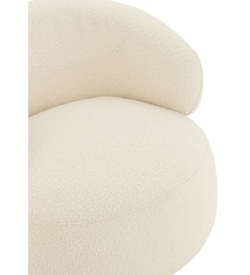 Fotel obrotowy Swivel II Bouclé 82 cm kremowy