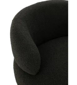 Fotel obrotowy Swivel II Bouclé  82 cm czarny