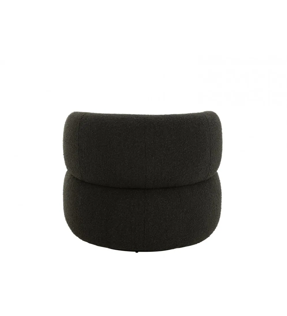 Fotel obrotowy Swivel II Bouclé 82 cm czarny